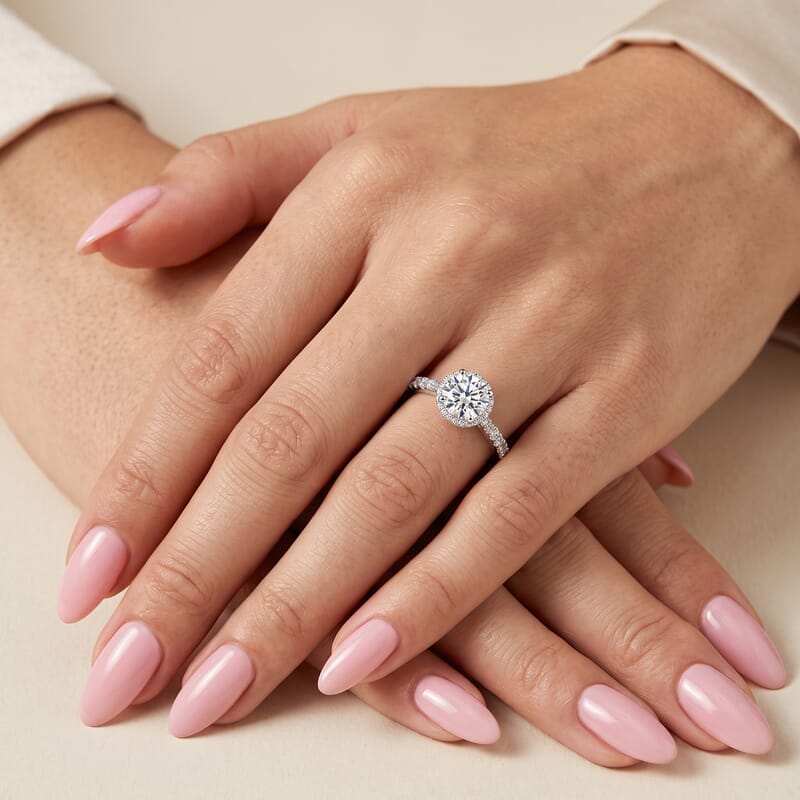 IGI Certified Luxuriant Lab Grown Diamond E-F, VS 1.50 ctw Hidden Halo Ring in 950 Platinum (Size 10.0) 4.80 Grams