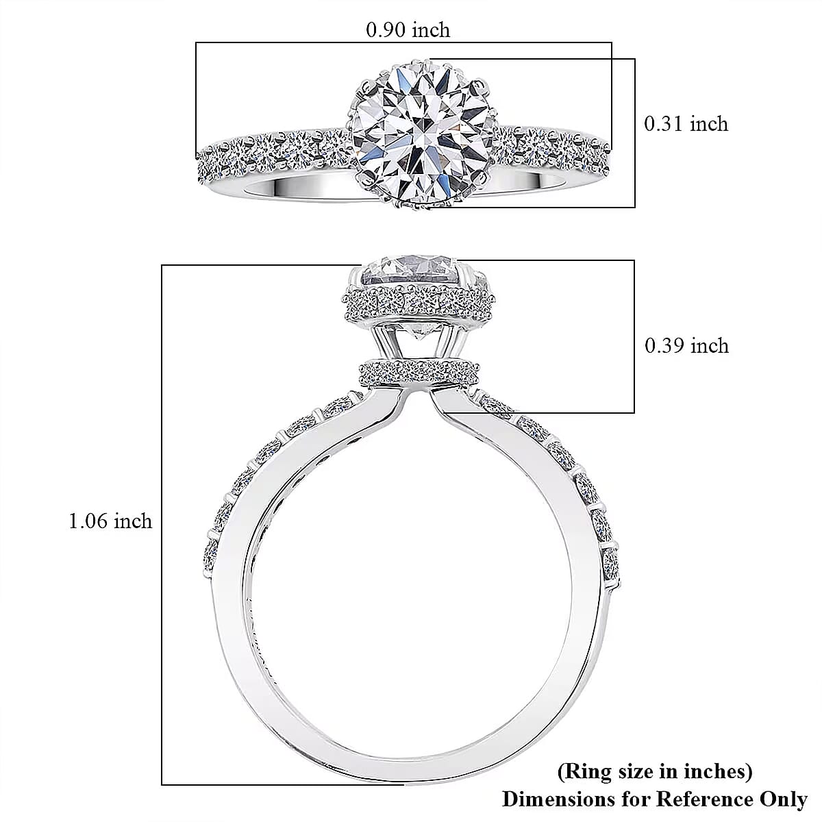 IGI Certified Luxuriant Lab Grown Diamond E-F, VS 1.50 ctw Hidden Halo Ring in 950 Platinum (Size 6.0) 4.80 Grams image number 6