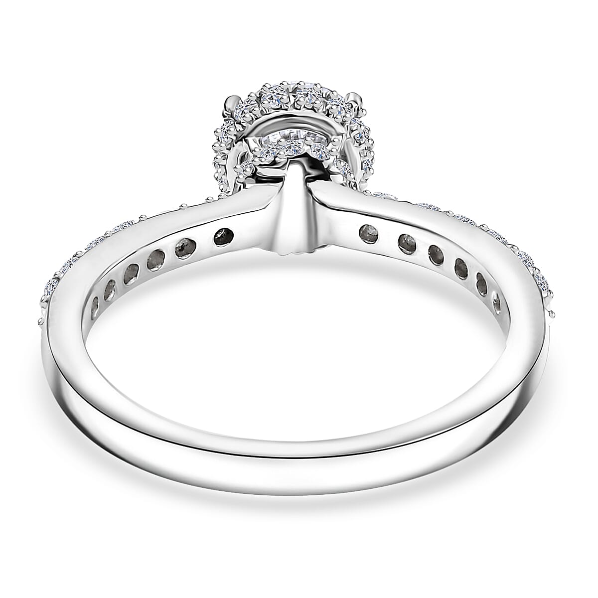 IGI Certified Luxuriant Lab Grown Diamond E-F, VS 1.50 ctw Hidden Halo Ring in 950 Platinum (Size 7.0) 4.80 Grams image number 4