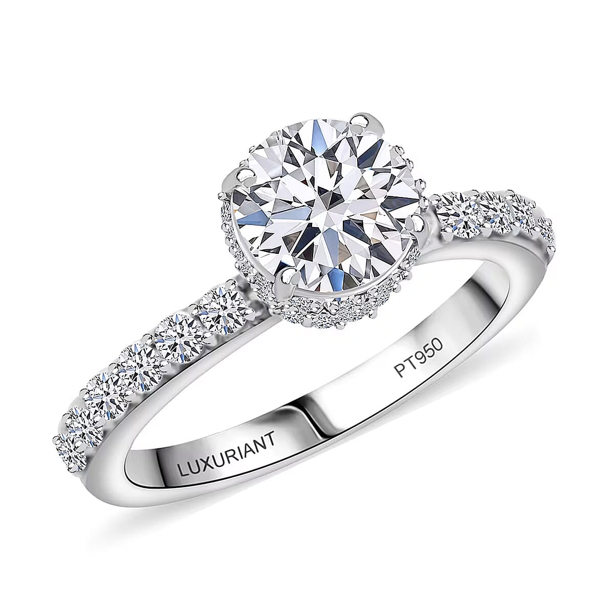 IGI Certified Luxuriant Lab Grown Diamond EF-VS 1.50 ctw Ring in 950 Platinum (Size 7.5) 4.80 Grams image number 0