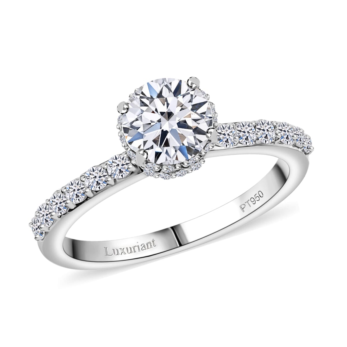 IGI Certified Luxuriant Lab Grown Diamond EF-VS 1.50 ctw Ring in 950 Platinum (Size 8.0) 4.80 Grams image number 0