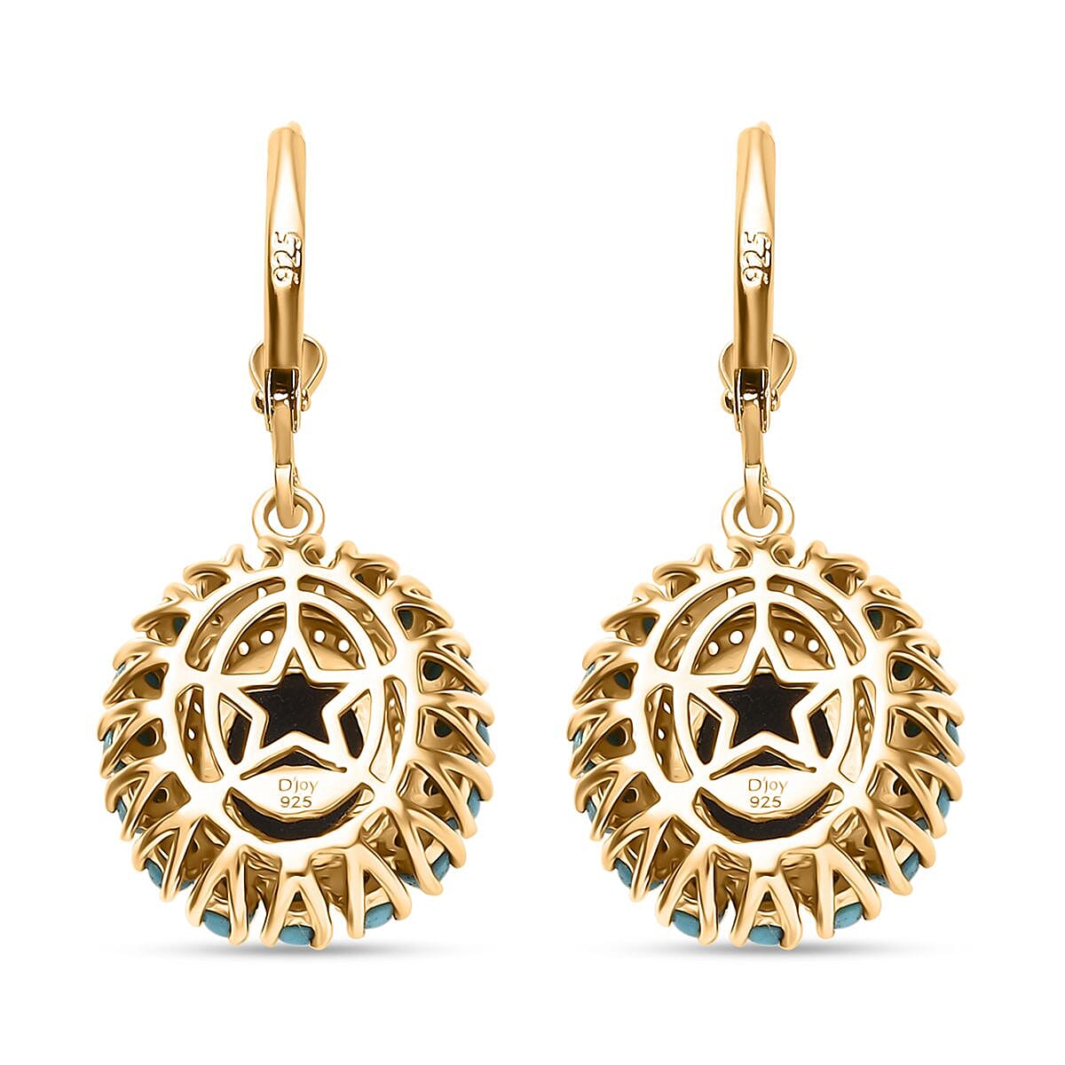 D'Joy Elysian Opal (Triplet) and Multi Gemstone 3.15 ctw Star in Night Sky Earrings in 18K Vermeil Yellow Gold Over Sterling Silver image number 4