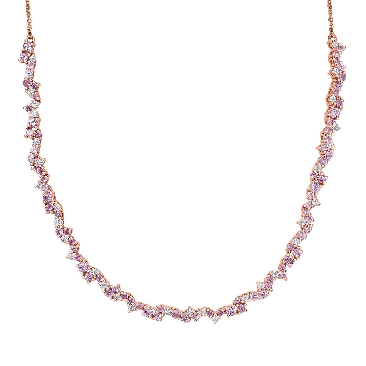 D'Joy Narsipatnam Pink Spinel and Moissanite 6.00 ctw Whispering Petals Necklace in 18K Vermeil Rose Gold Over Sterling Silver 18 Inches image number 0