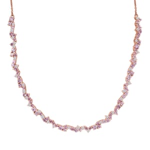 D'Joy Narsipatnam Pink Spinel and Moissanite 6.00 ctw Whispering Petals Necklace in 18K Vermeil Rose Gold Over Sterling Silver 18 Inches