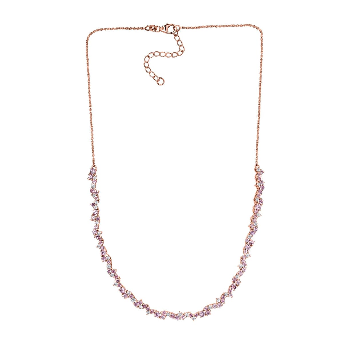 D'Joy Narsipatnam Pink Spinel and Moissanite 6.00 ctw Whispering Petals Necklace in 18K Vermeil Rose Gold Over Sterling Silver 18 Inches image number 3