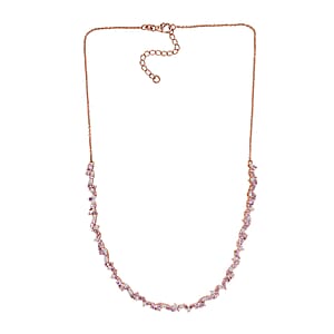 D'Joy Narsipatnam Pink Spinel and Moissanite 6.00 ctw Whispering Petals Necklace in 18K Vermeil Rose Gold Over Sterling Silver 18 Inches