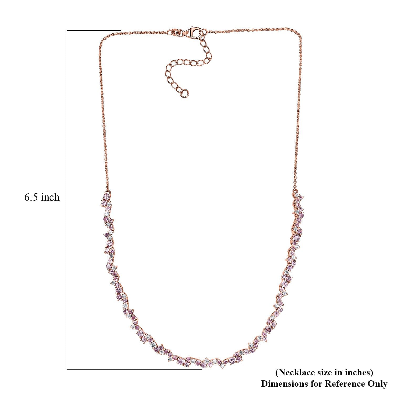 D'Joy Narsipatnam Pink Spinel and Moissanite 6.00 ctw Whispering Petals Necklace in 18K Vermeil Rose Gold Over Sterling Silver 18 Inches