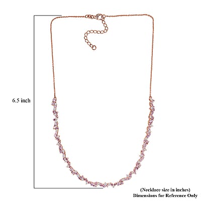D'Joy Narsipatnam Pink Spinel and Moissanite 6.00 ctw Whispering Petals Necklace in 18K Vermeil Rose Gold Over Sterling Silver 18 Inches