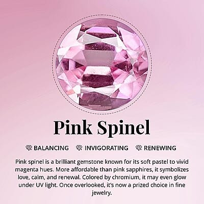 D'Joy Narsipatnam Pink Spinel and Moissanite 2.20 ctw Royal Bloom Ring in 18K Vermeil Rose Gold Over Sterling Silver (Size 7.0)