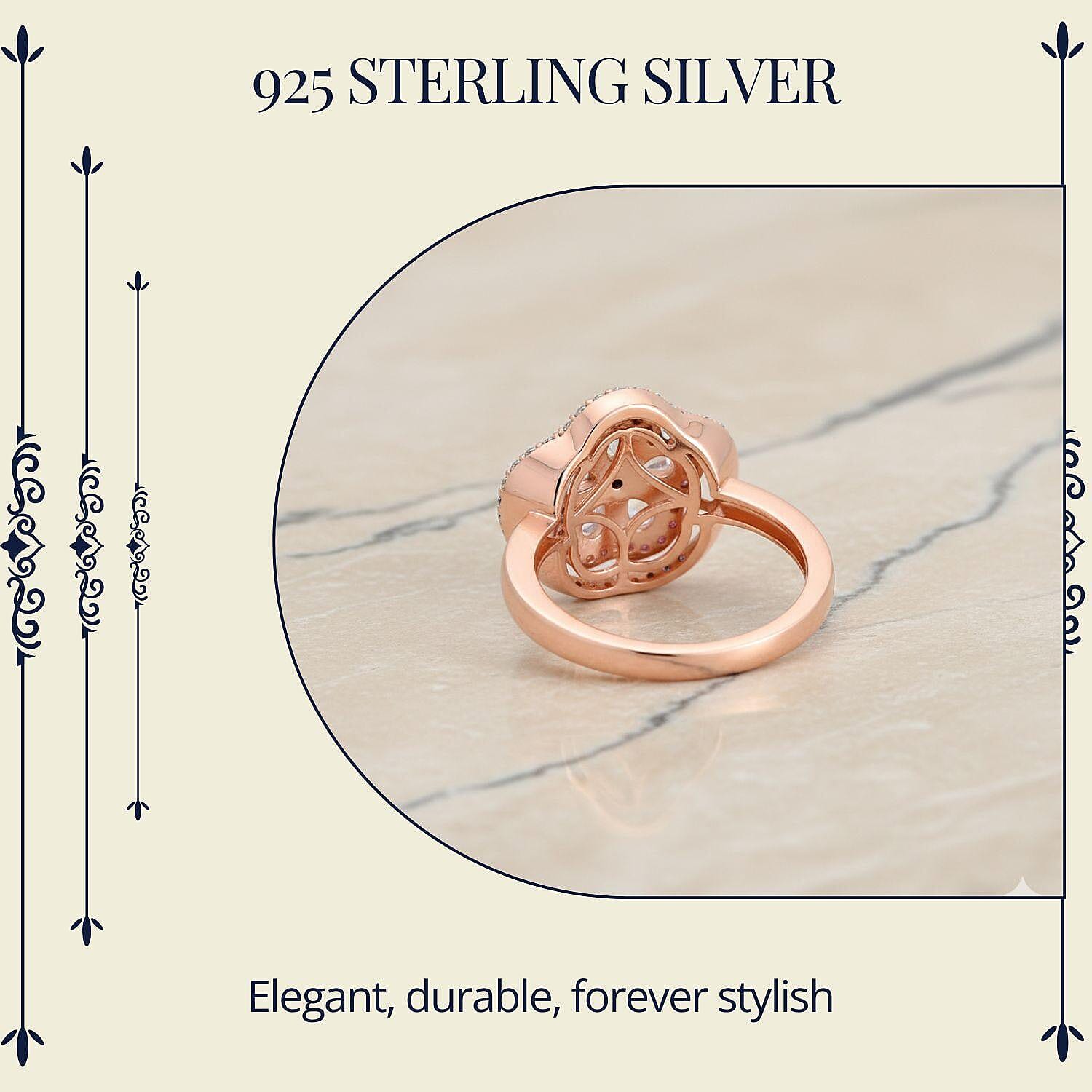 D'Joy Narsipatnam Pink Spinel and Multi Gemstone 1.30 ctw Blush Blossom Ring in 18K Vermeil Rose Gold Over Sterling Silver (Size 10.0)