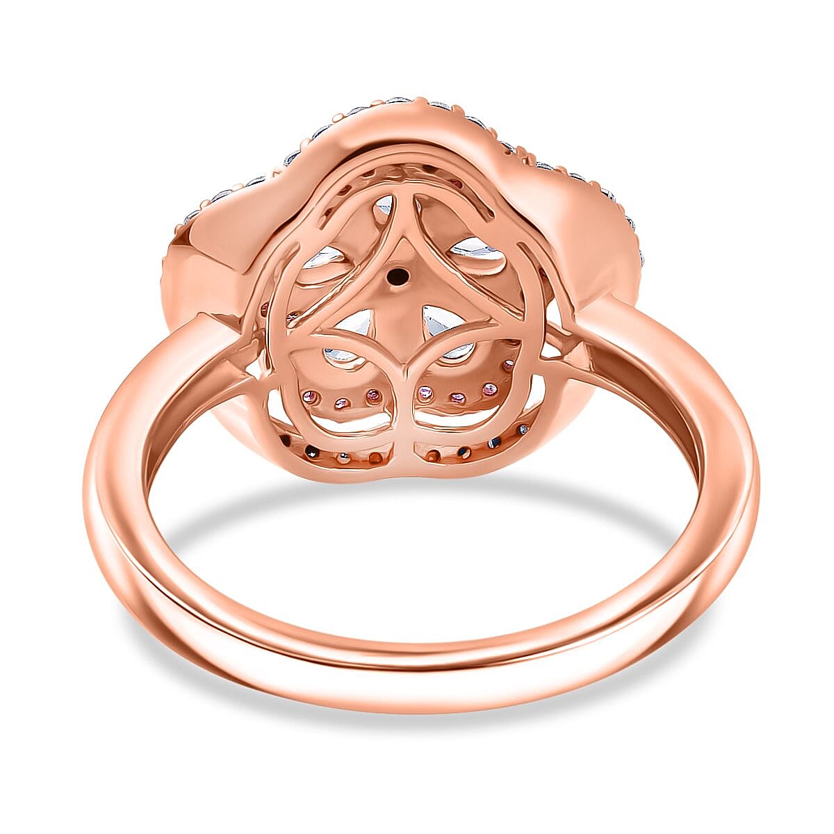 D'Joy Narsipatnam Pink Spinel and Multi Gemstone 1.30 ctw Blush Blossom Ring in 18K Vermeil Rose Gold Over Sterling Silver (Size 8.0) image number 4