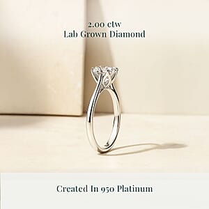 IGI Certified 950 Platinum Heart & Arrow Cut Luxuriant Lab Grown Diamond (E-F, VS) Ring (Size 10.5) (4.80 g) 2.00 ctw