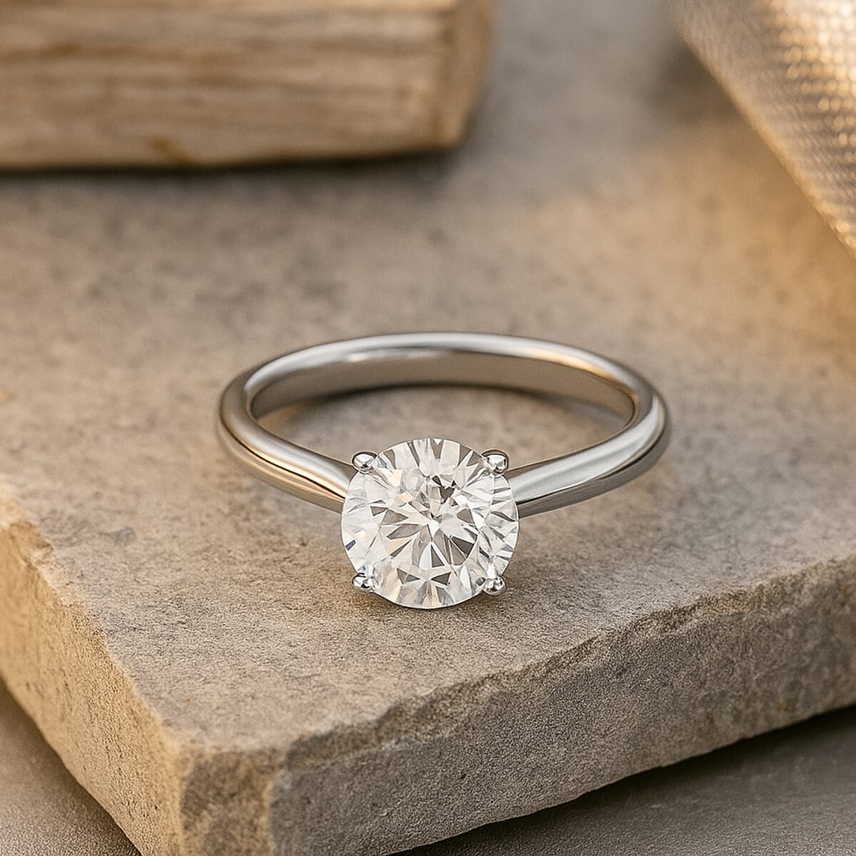 IGI Certified Heart & Arrow Cut Luxuriant Lab Grown Diamond E-F VS 2.00 ctw Ring in 950 Platinum (Size 5.0) 4.80 Grams image number 2