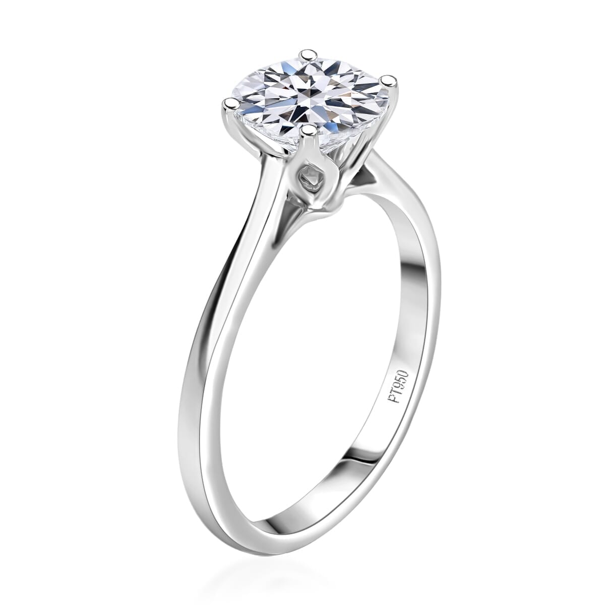 IGI Certified 950 Platinum Heart & Arrow Cut Luxuriant Lab Grown Diamond (E-F, VS) Ring (Size 7.0) (4.80 g) 2.00 ctw image number 1