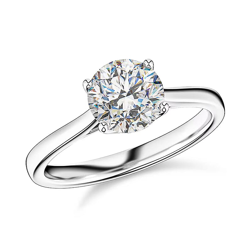 IGI Certified Heart & Arrow Cut Luxuriant Lab Grown Diamond E-F VS 2.00 ctw Ring in 950 Platinum (Size 8.0) 4.80 Grams