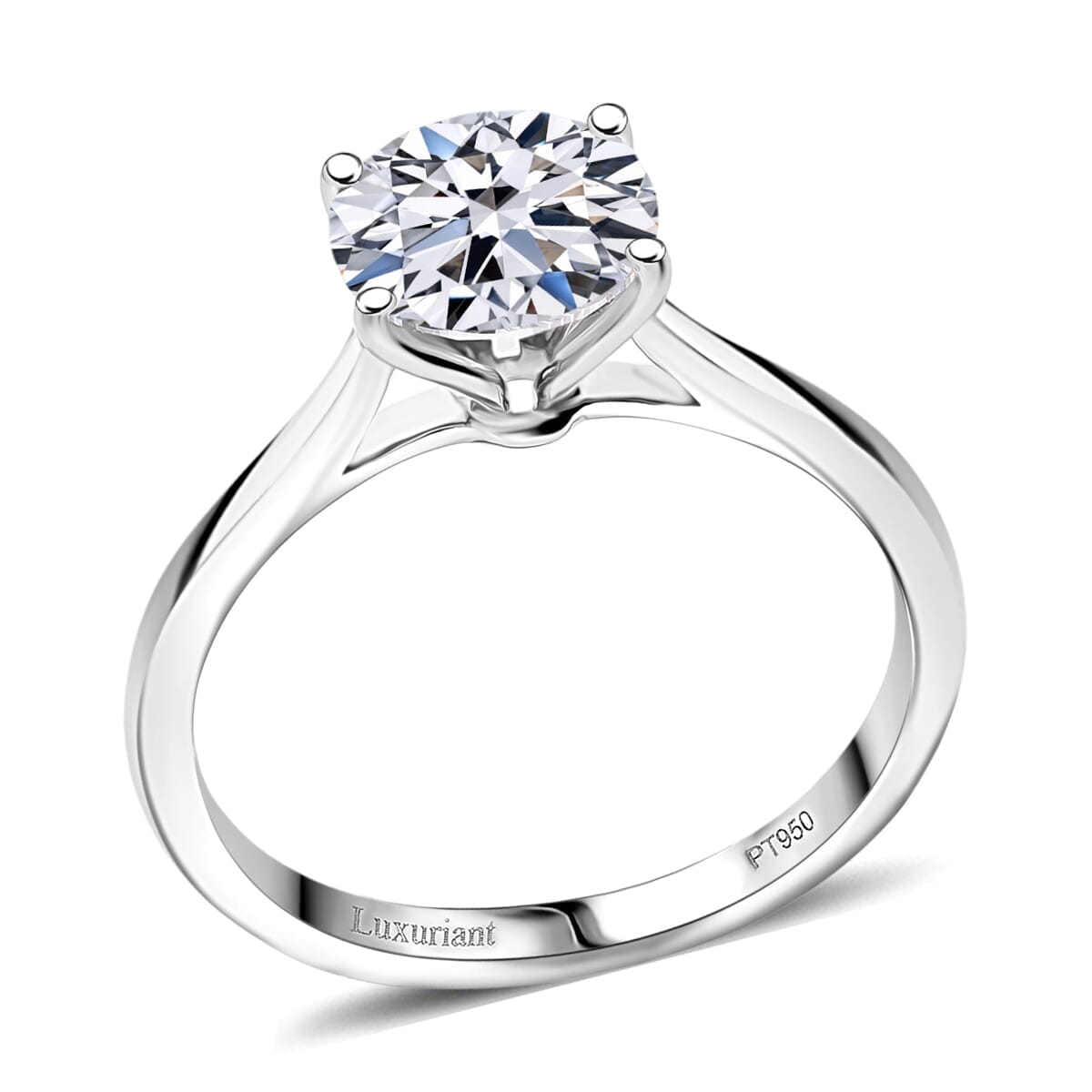 IGI Certified Heart & Arrow Cut Luxuriant Lab Grown Diamond E-F VS 2.00 ctw Ring in 950 Platinum 4.80 Grams image number 0
