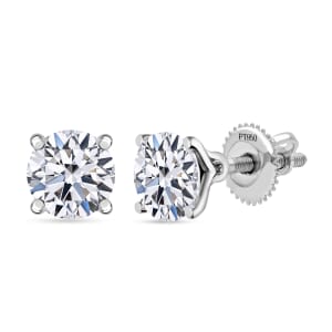 IGI Certified Heart & Arrow Cut Luxuriant Lab Grown Diamond E-F VS 2.00 ctw Stud Earrings in 950 Platinum 