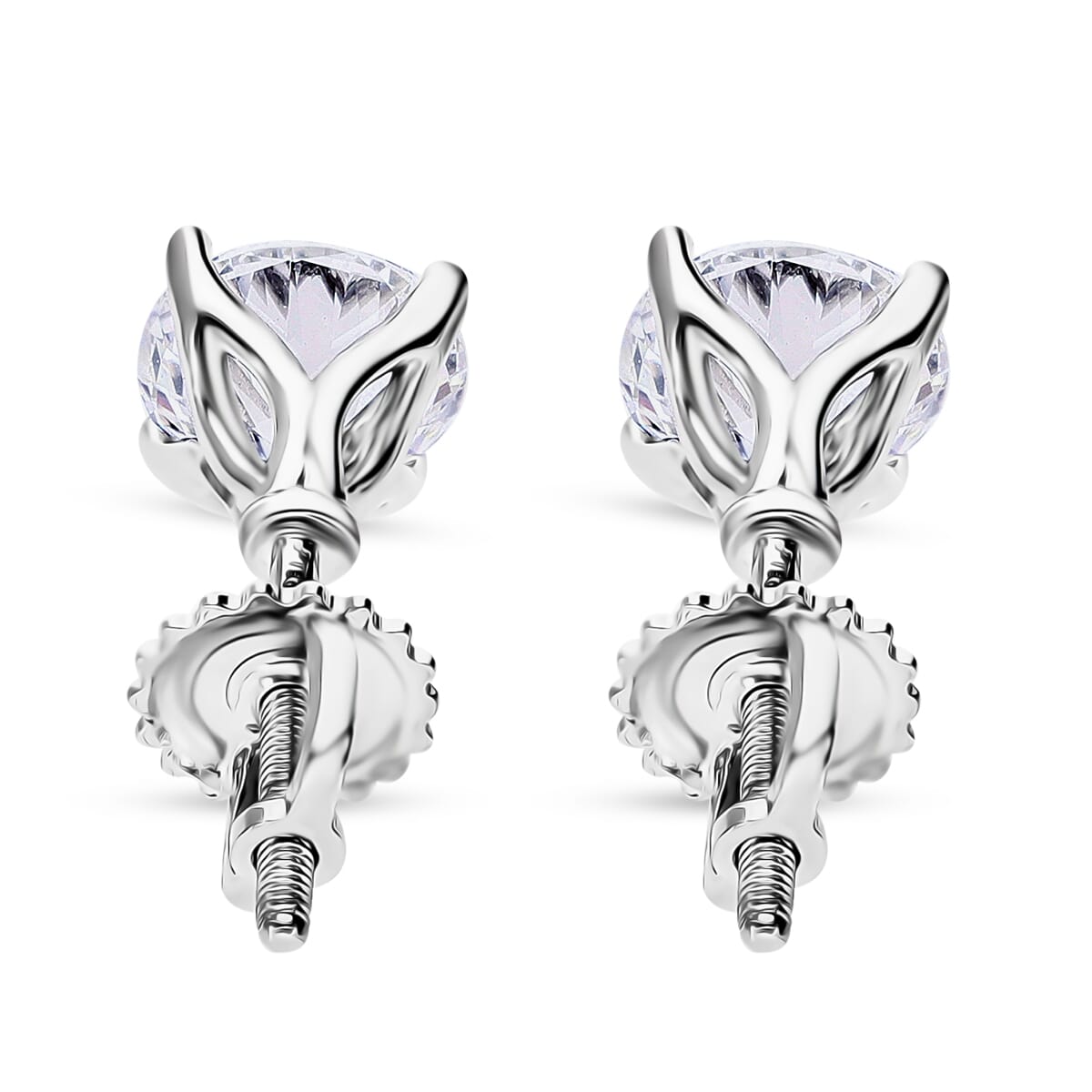 IGI Certified Heart & Arrow Cut Luxuriant Lab Grown Diamond E-F VS 2.00 ctw Stud Earrings in 950 Platinum  image number 3