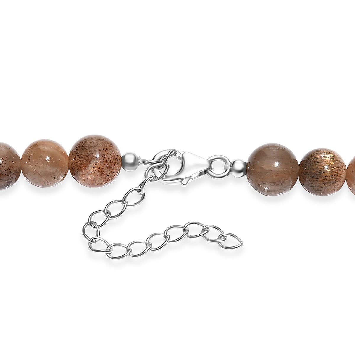 Sunstone 270.00 ctw Beaded Necklace in Rhodium Over Sterling Silver 18 Inches image number 3