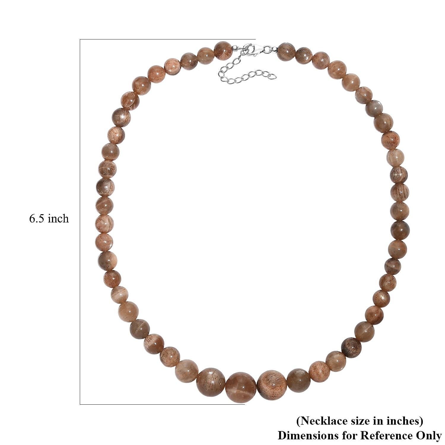Sunstone 270.00 ctw Beaded Necklace in Rhodium Over Sterling Silver 18 Inches