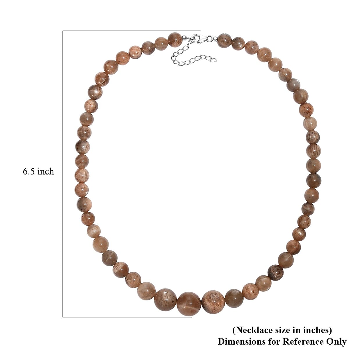 Sunstone 270.00 ctw Beaded Necklace in Rhodium Over Sterling Silver 18 Inches image number 4