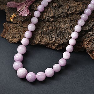 AAAA Vala Danta Kunzite Beaded 365.00 ctw Necklace 18 Inches in Rhodium Over Sterling Silver 