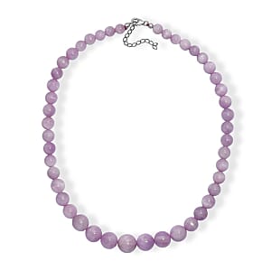 AAAA Vala Danta Kunzite Beaded 365.00 ctw Necklace 18 Inches in Rhodium Over Sterling Silver 