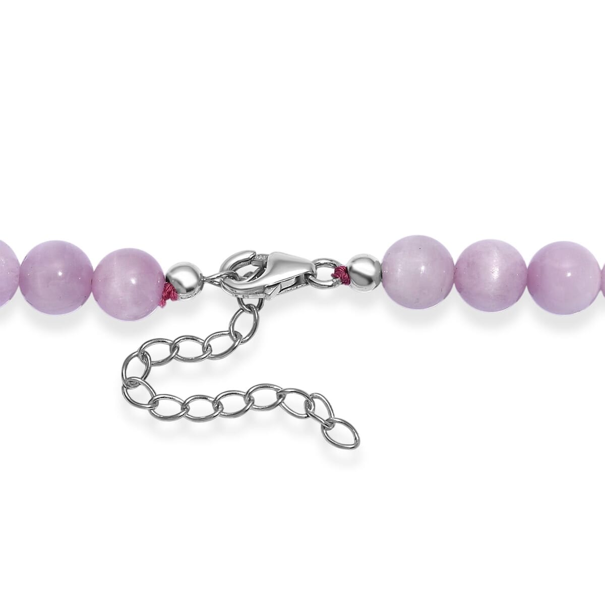 AAAA VALA DANTA KUNZITE Beaded 365.00 ctw Necklace 18 Inches in Rhodium Over Sterling Silver  image number 4
