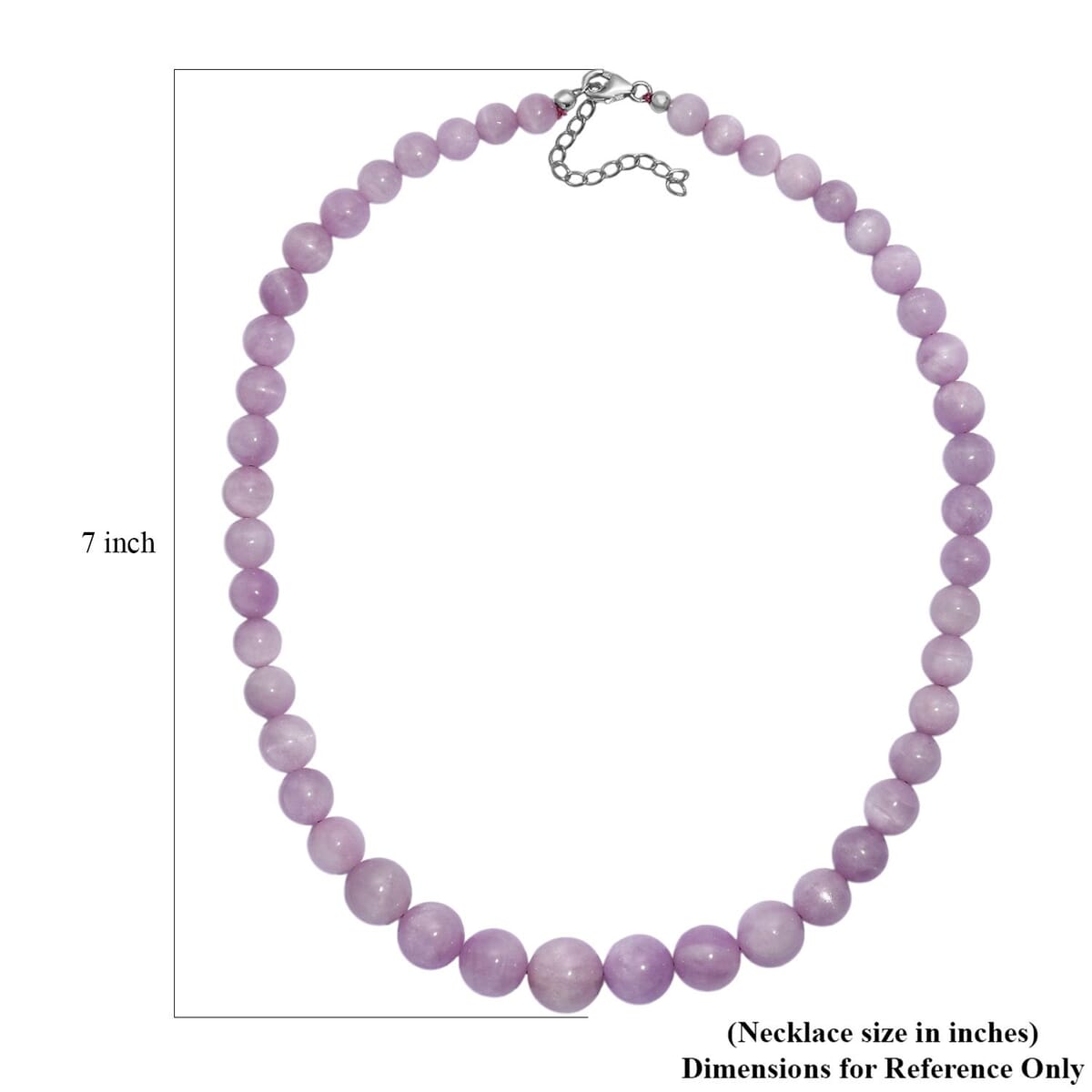 AAAA VALA DANTA KUNZITE Beaded 365.00 ctw Necklace 18 Inches in Rhodium Over Sterling Silver  image number 5
