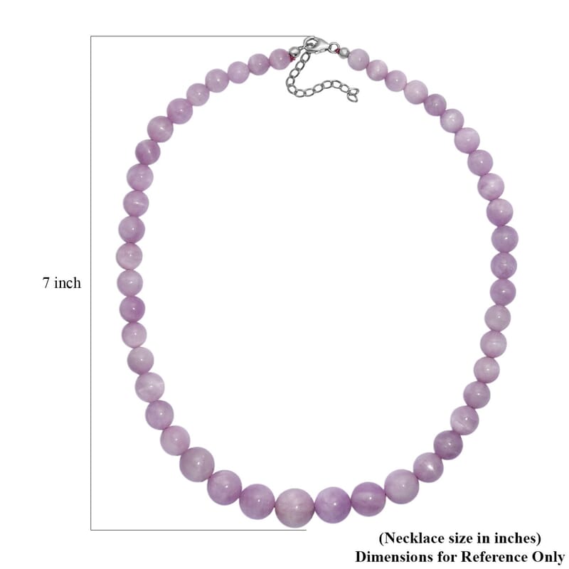 AAAA Vala Danta Kunzite Beaded 365.00 ctw Necklace 18 Inches in Rhodium Over Sterling Silver