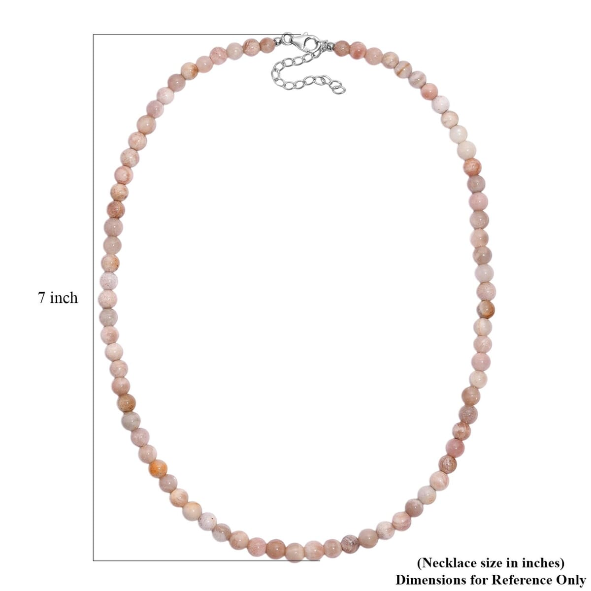 Sunstone Beaded 115.00 ctw Necklace 18 Inches in Rhodium Over Sterling Silver  image number 5