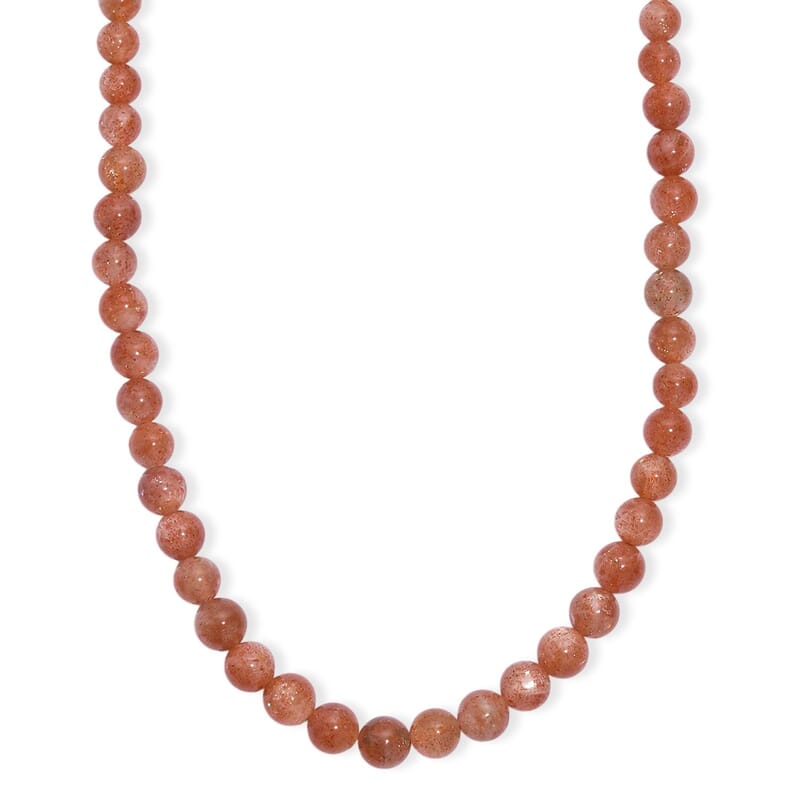 D'Joy AAA Golden Sunstone Beaded Necklace in 18K Vermeil YG Over Sterling Silver 110.00 ctw (18-20 inches)