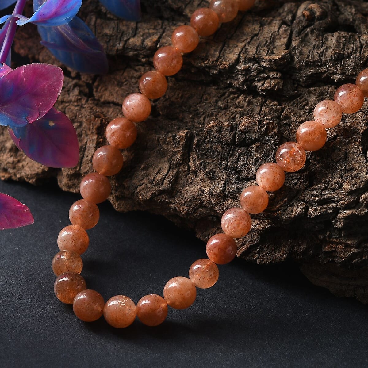 D'Joy AAA Golden Sunstone Beaded 110 ctw Necklace 18-20 Inches in 18K Vermeil Yellow Gold Over Sterling Silver image number 1
