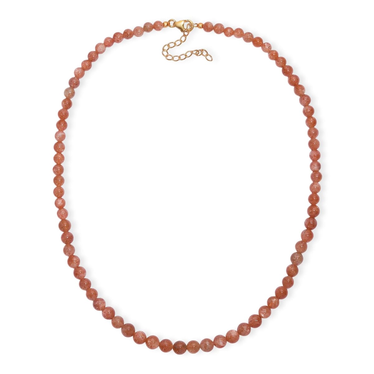 D'Joy AAA Golden Sunstone Beaded 110 ctw Necklace 18-20 Inches in 18K Vermeil Yellow Gold Over Sterling Silver image number 3