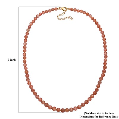D'Joy AAA Golden Sunstone Beaded Necklace in 18K Vermeil YG Over Sterling Silver 110.00 ctw (18-20 inches)