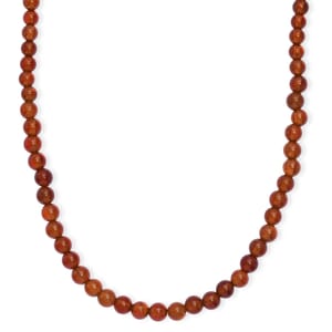 D'Joy AAA Ratnapura Hessonite Garnet Beaded 100.00 ctw Necklace 18-20 Inches in 18K Vermeil Yellow Gold Over Sterling Silver 