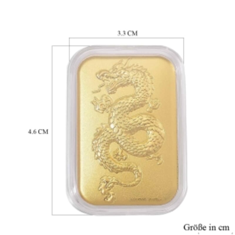 24K Yellow Gold Dragon Embossed Sheet 10mg (31x45.5mm)