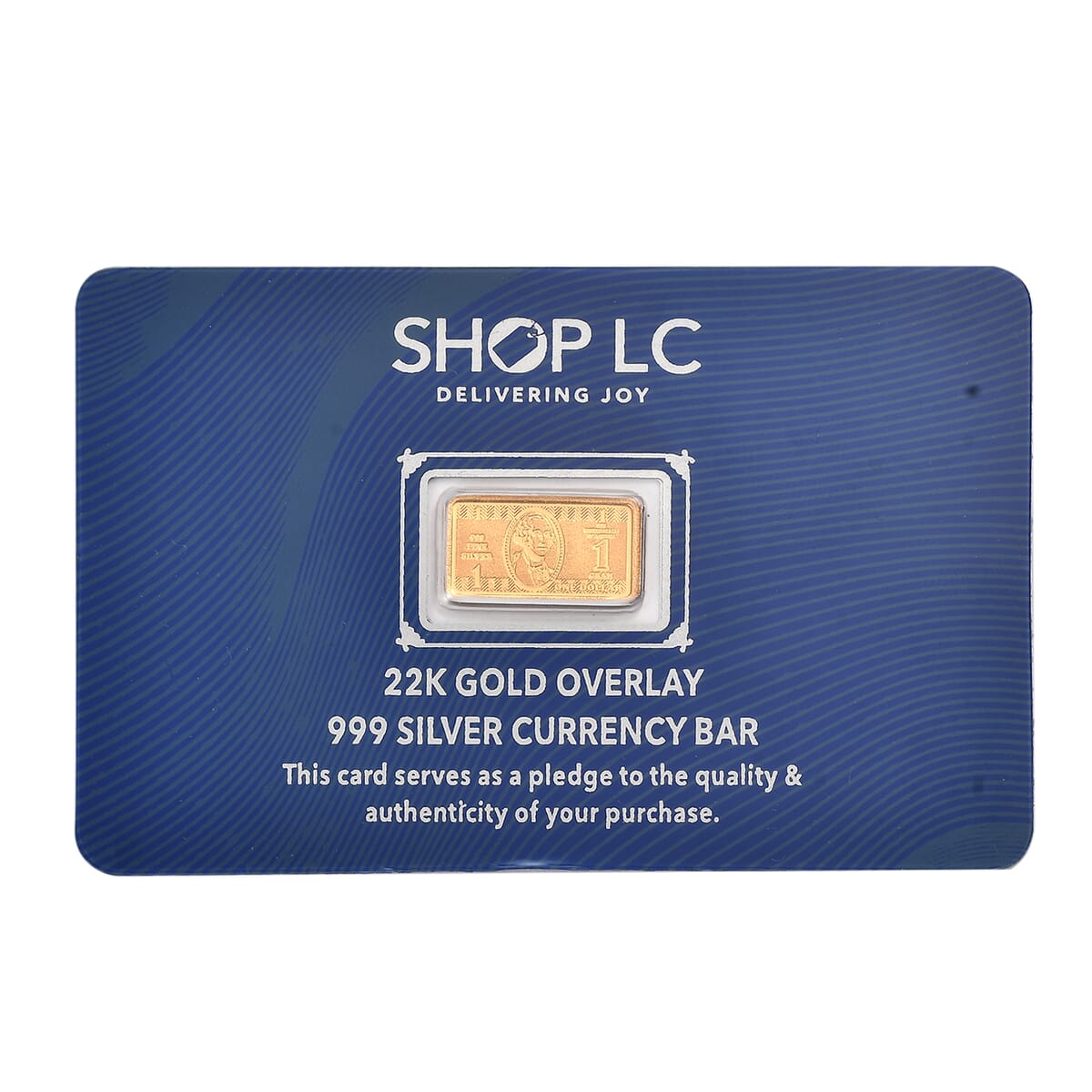 22K Gold Over 999.9 Fine Silver Currency Bar 1 Grams image number 0