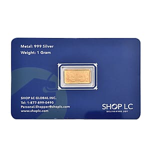 22K Gold Over 999.9 Fine Silver Currency Bar 1 Grams