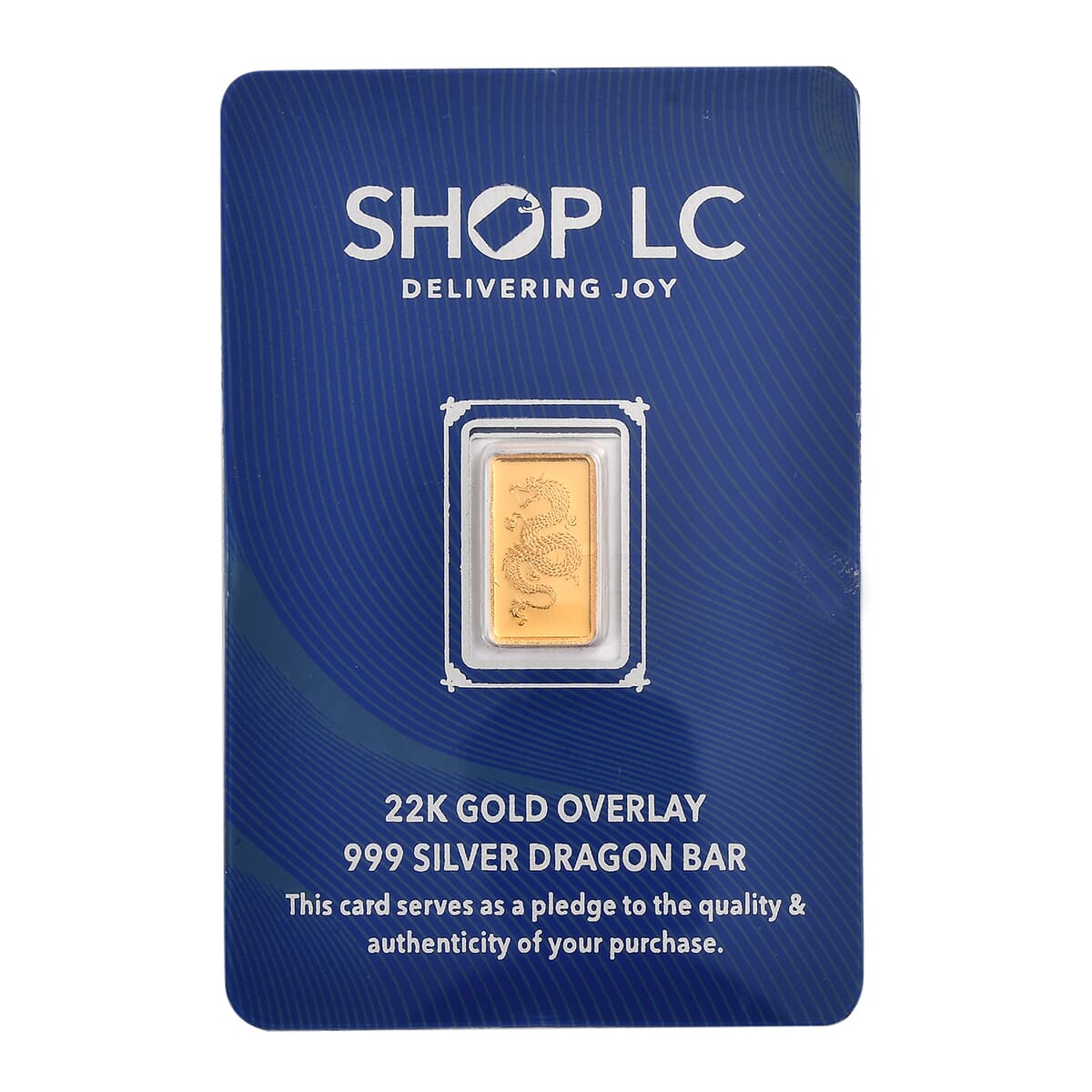 22K Gold Over 999.9 Fine Silver Dragon Bar 1 Grams image number 0