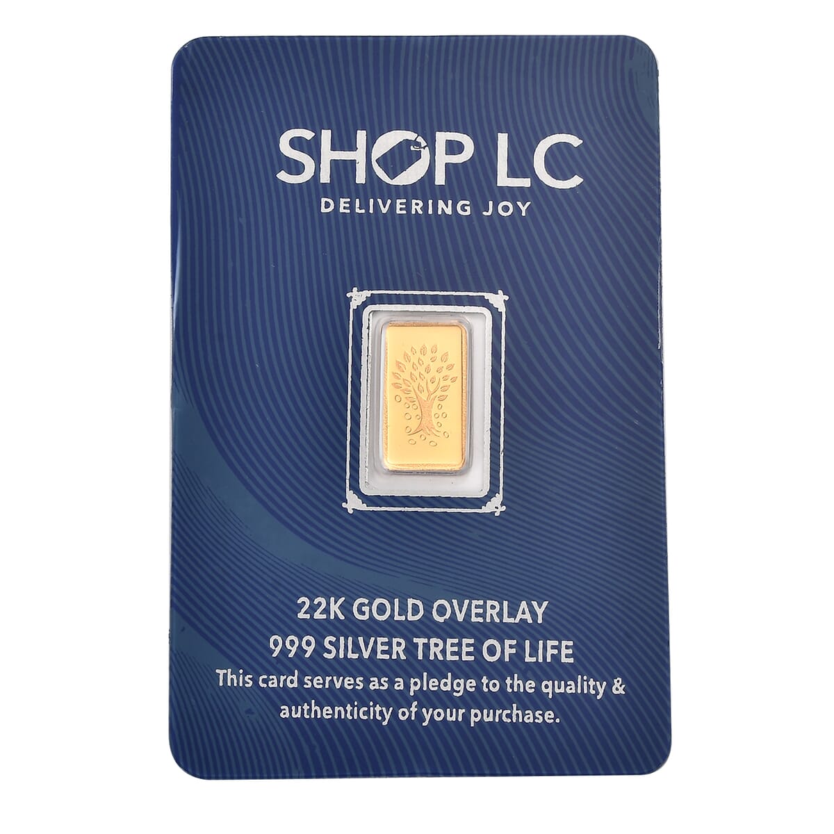 22K Gold Over 999.9 Fine Silver Tree of Life Bar 1 Grams image number 0