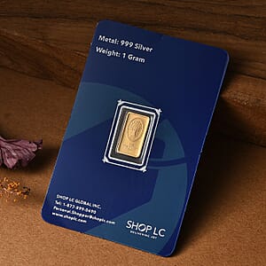 22K Gold Over 999.9 Fine Silver Tree of Life Bar 1 Grams