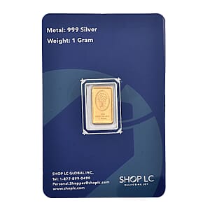 22K Gold Over 999.9 Fine Silver Tree of Life Bar 1 Grams