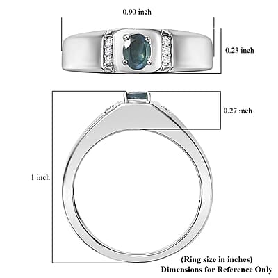 D'Joy Narsipatnam Alexandrite and Moissanite 0.40 ctw Men's Ring in Rhodium Over Sterling Silver (Size 10.0)