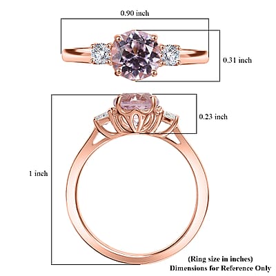 D'Joy Premium Martha Rocha Kunzite and Moissanite 1.90 ctw Lotus Embrace Ring in 18K Vermeil Rose Gold Over Sterling Silver (Size 10.0)