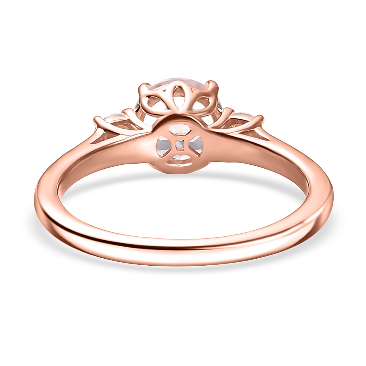 D'Joy Premium Martha Rocha Kunzite and Moissanite 1.90 ctw Lotus Embrace Ring in 18K Vermeil Rose Gold Over Sterling Silver (Size 9.0) image number 4