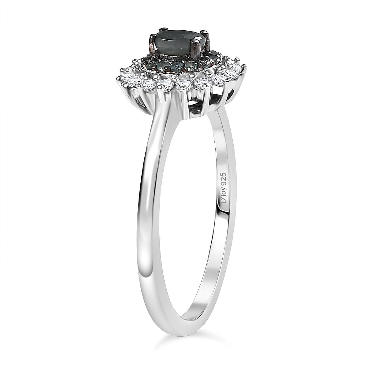 D’Joy Narsipatnam Alexandrite and White Zircon 0.65 ctw Arcane Bloom Ring in Rhodium Over Sterling Silver (Size 10.0)