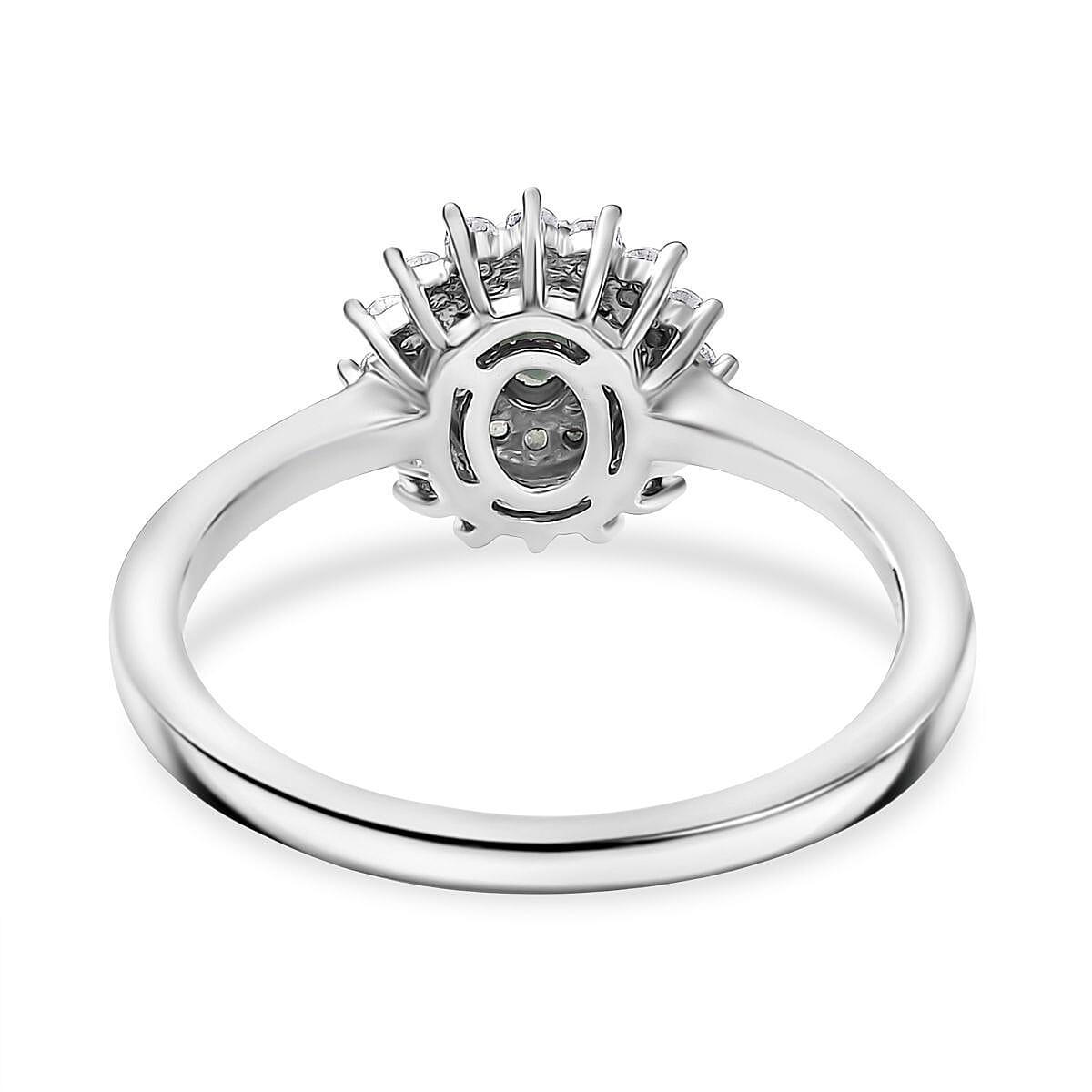 D’Joy Narsipatnam Alexandrite and White Zircon 0.65 ctw Arcane Bloom Ring in Rhodium Over Sterling Silver (Size 10.0)