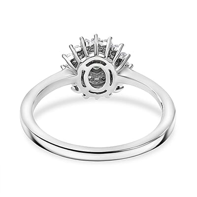 D’Joy Narsipatnam Alexandrite and White Zircon 0.65 ctw Arcane Bloom Ring in Rhodium Over Sterling Silver (Size 10.0)