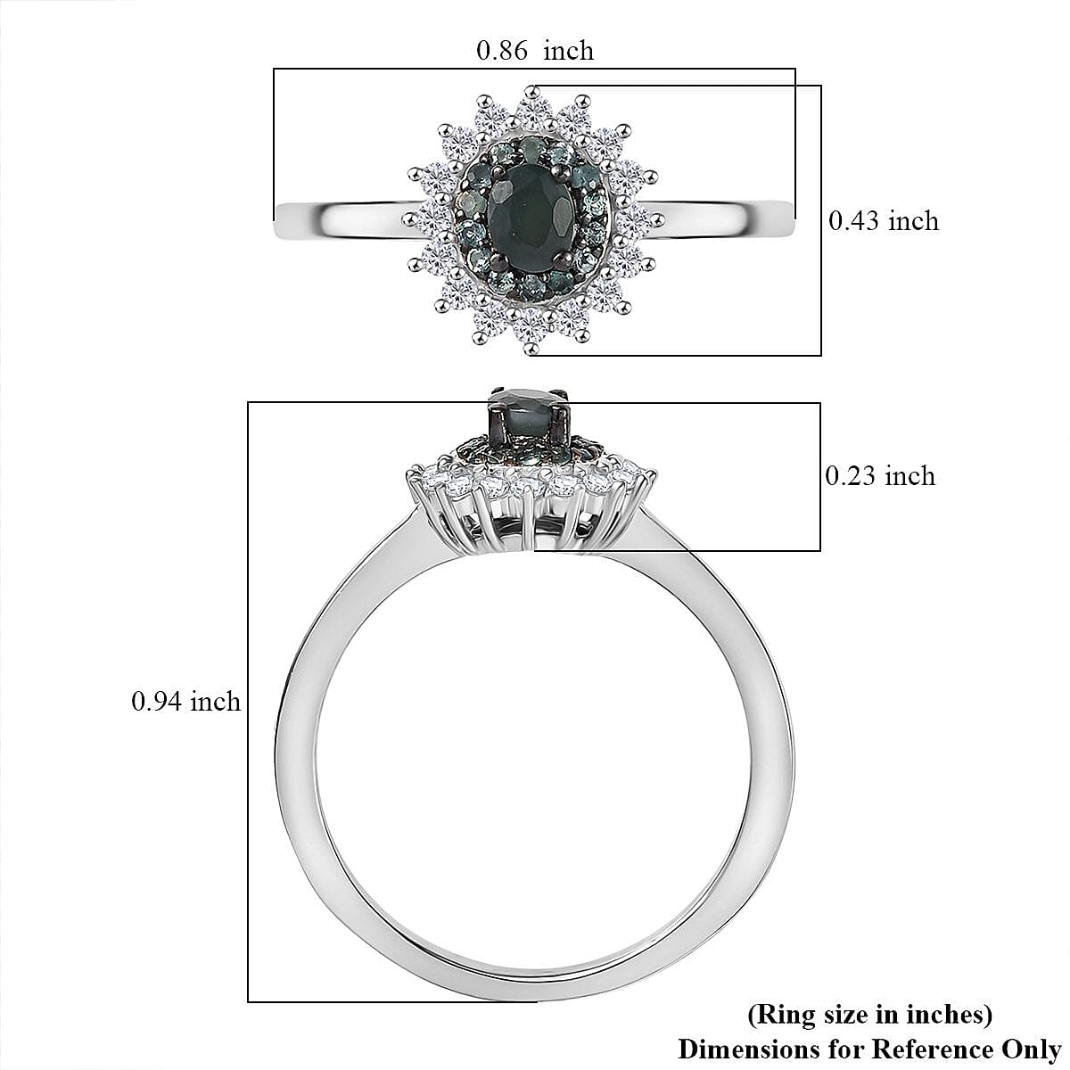 D'Joy Narsipatnam Alexandrite and White Zircon 0.65 ctw Arcane Bloom Ring in Rhodium Over Sterling Silver (Size 7.0) image number 5